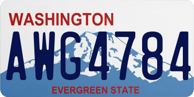 WA license plate AWG4784