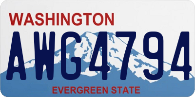 WA license plate AWG4794