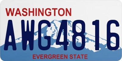 WA license plate AWG4816