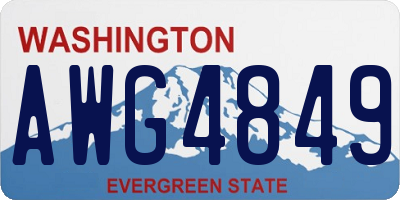 WA license plate AWG4849