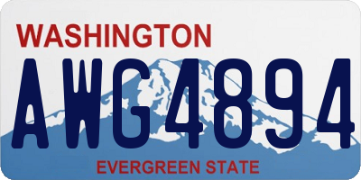 WA license plate AWG4894