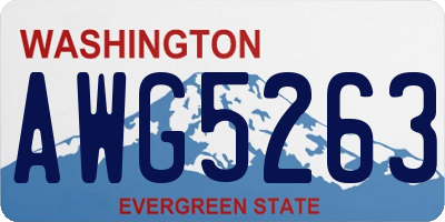 WA license plate AWG5263