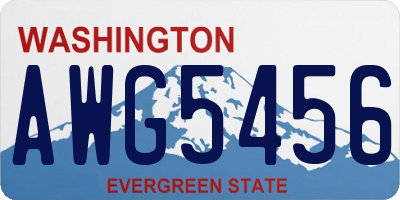 WA license plate AWG5456