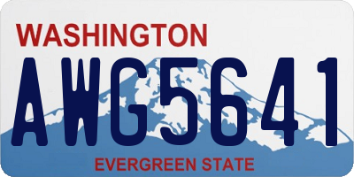 WA license plate AWG5641