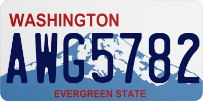WA license plate AWG5782