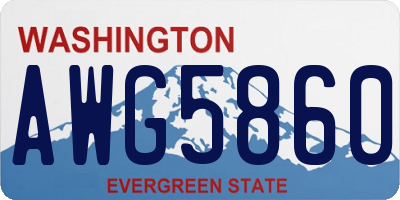 WA license plate AWG5860
