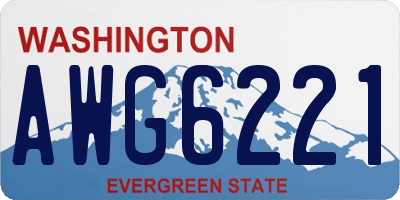 WA license plate AWG6221