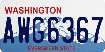 WA license plate AWG6367