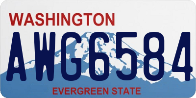 WA license plate AWG6584