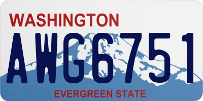 WA license plate AWG6751