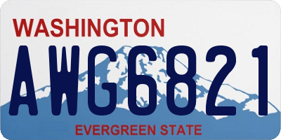 WA license plate AWG6821