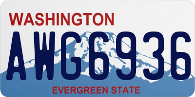 WA license plate AWG6936