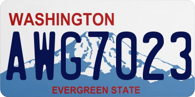 WA license plate AWG7023