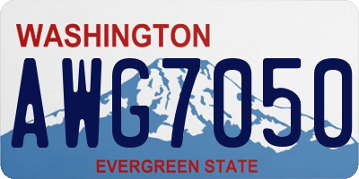 WA license plate AWG7050
