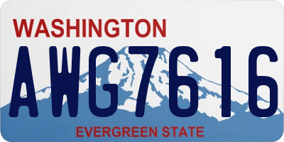 WA license plate AWG7616
