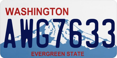 WA license plate AWG7633
