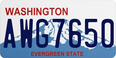 WA license plate AWG7650