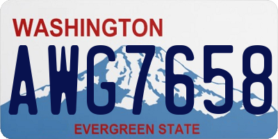 WA license plate AWG7658
