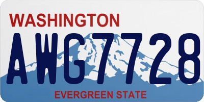 WA license plate AWG7728