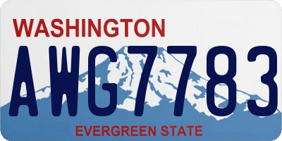 WA license plate AWG7783