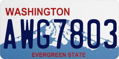 WA license plate AWG7803