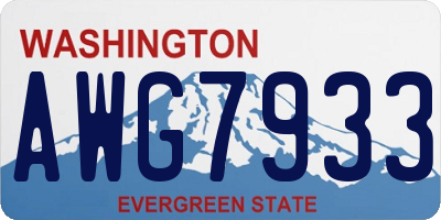 WA license plate AWG7933
