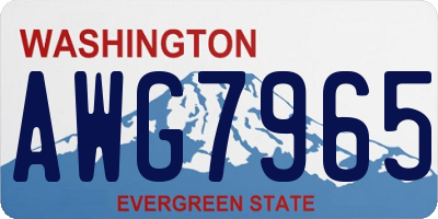 WA license plate AWG7965