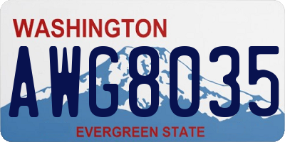 WA license plate AWG8035