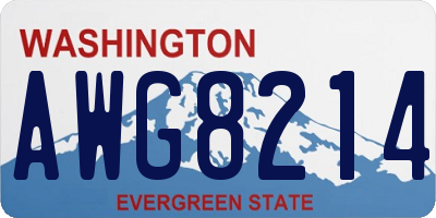 WA license plate AWG8214