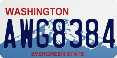 WA license plate AWG8384