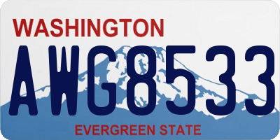 WA license plate AWG8533