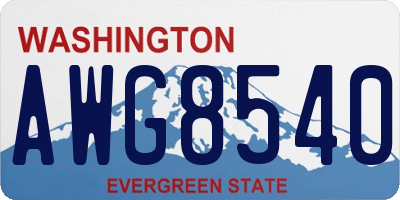 WA license plate AWG8540