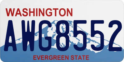 WA license plate AWG8552