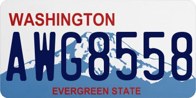WA license plate AWG8558