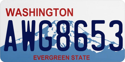 WA license plate AWG8653