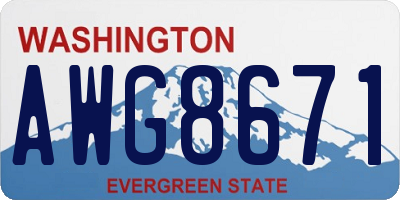 WA license plate AWG8671