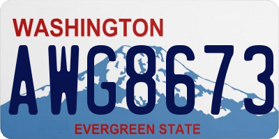 WA license plate AWG8673