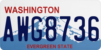 WA license plate AWG8736