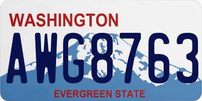 WA license plate AWG8763