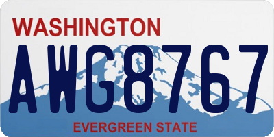 WA license plate AWG8767