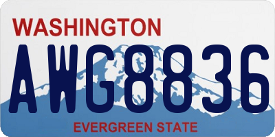 WA license plate AWG8836