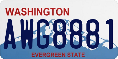 WA license plate AWG8881