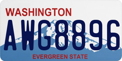 WA license plate AWG8896