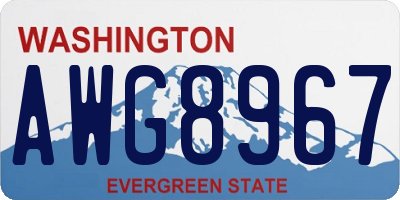 WA license plate AWG8967