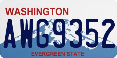 WA license plate AWG9352