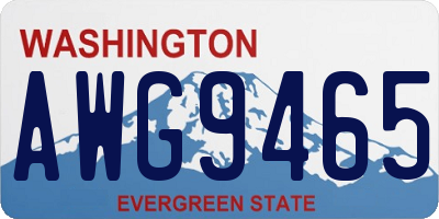 WA license plate AWG9465