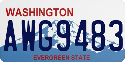 WA license plate AWG9483