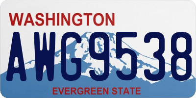 WA license plate AWG9538