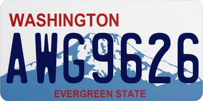 WA license plate AWG9626