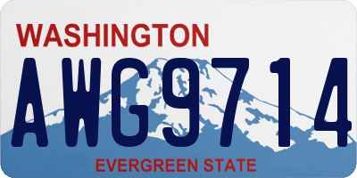 WA license plate AWG9714
